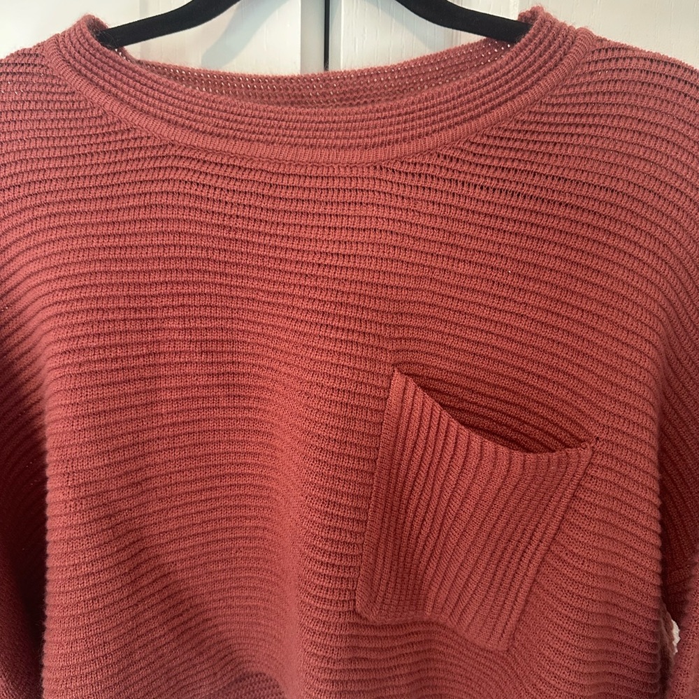 Rust Cropped Knit Sweater - Picture 2 of 3